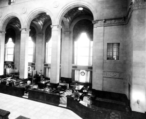 Interior of American National Bank & Trust Company, circa 1929