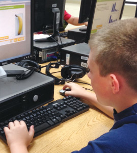 A student learns while using Thinking Media’s Learning Blade®